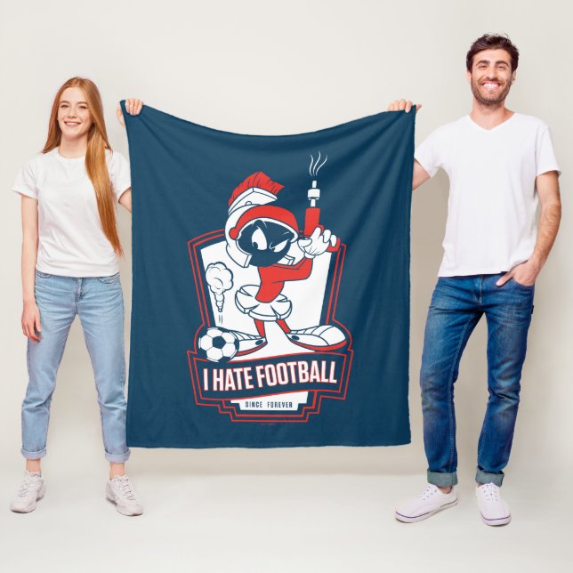 Couverture Polaire MARVIN LE MARTIEN ™ « Je déteste le football » Gra (En situation)