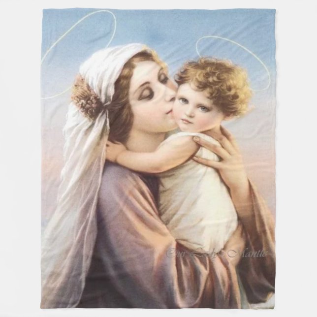 Couverture Polaire MARY et JESUS HALOS (Devant)