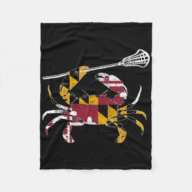 Couverture Polaire Maryland Crabe Bleu Lacrosse Lover Drapeau De Mari (Devant)
