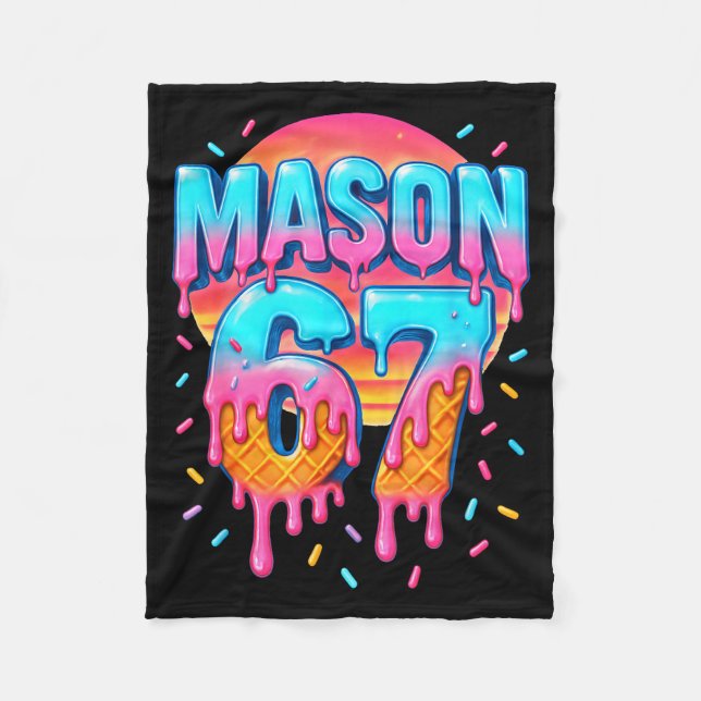 Couverture Polaire Mason 67 Costume Ice Cream Baseball Drip 6 7 Meme  (Devant)