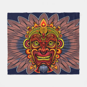 Couverture Polaire Masque rituel du roi guerrier tribal