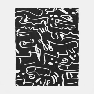 Couverture Polaire Masques de faces Abstraites : Motif géométrique