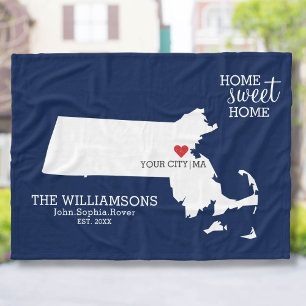Couverture Polaire Massachusetts Plan d'état Noms personnalisés, Vill