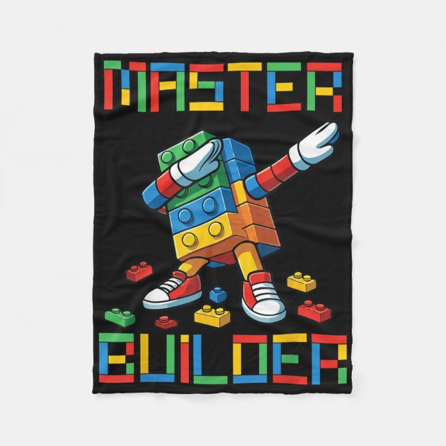 Couverture Polaire Master Builder Tee Dabbing Blocks Bricks Building  (Devant)