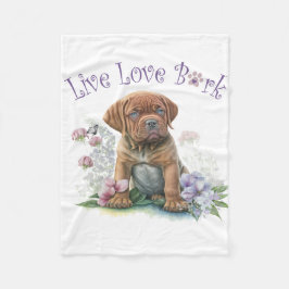 Couverture Polaire Mastiff Chien Maman Florale