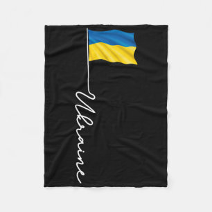 Couverture Polaire Mât de drapeau de signature ukrainienne - Ukrainie