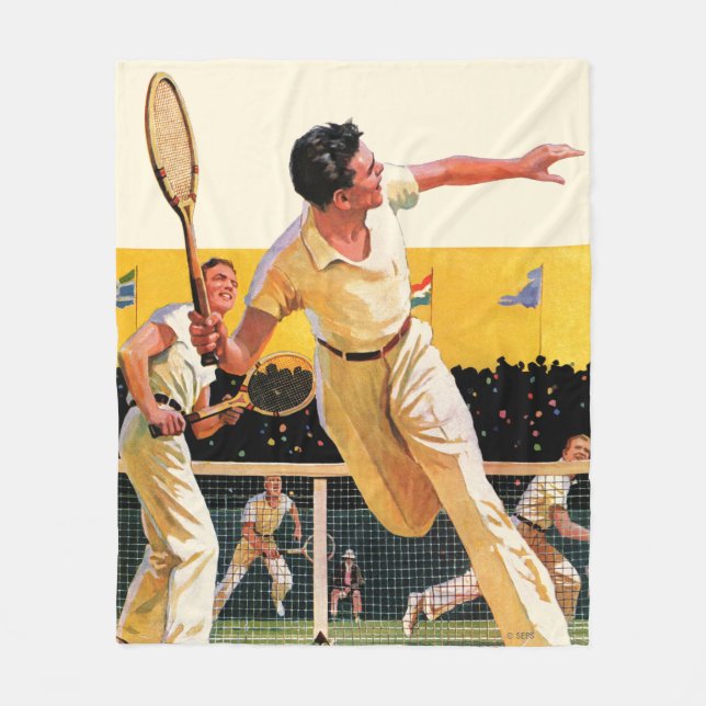 Couverture Polaire Match de tennis de doubles (Devant)