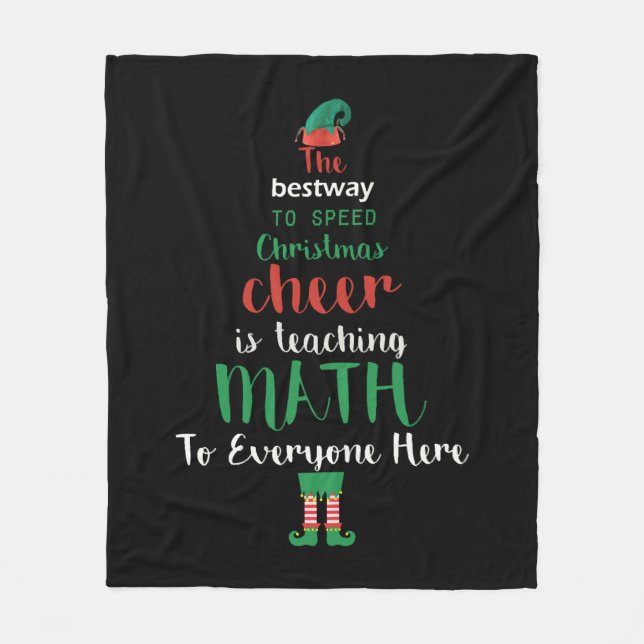 Couverture Polaire Math Enseignant Christmas Elf Cadeau design (Devant)