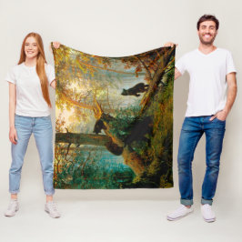 Couverture Polaire Matin dans une pinède Ours avec des oursons Chichk