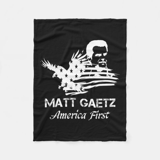 Couverture Polaire Matt Gaetz Face Drapeau Américain Aigle Trump 2024 (Devant)