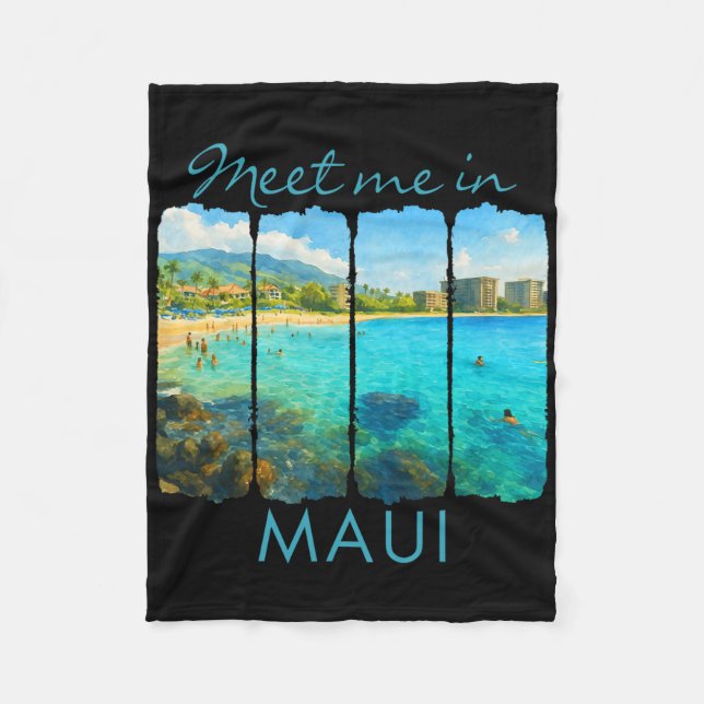 Couverture Polaire Maui Hawaii Traveling Trip Brushstroke Meet Me In  (Devant)
