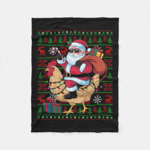 Couverture Polaire Mauvais Noël Lumières Drôle Père Noël équitation P