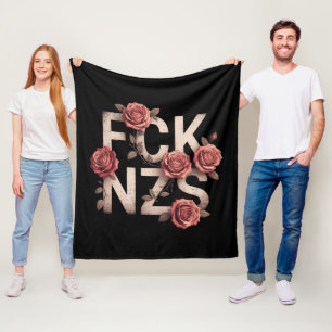 Couverture Polaire MDE NZS Floral Contre Droite Pas de Nazis Lgbtq+