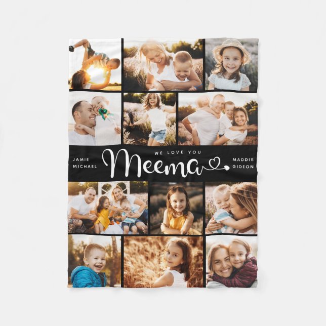 Couverture Polaire Meema We love you Hearts Modern Photo Collage (Devant)