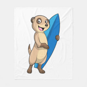 Couverture Polaire Meerkat comme surfeur avec Surfer