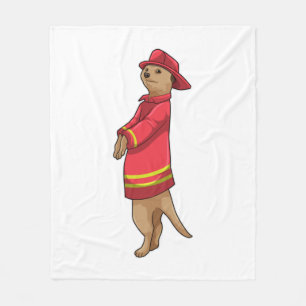 Couverture Polaire Meerkat en tant que pompier avec casque