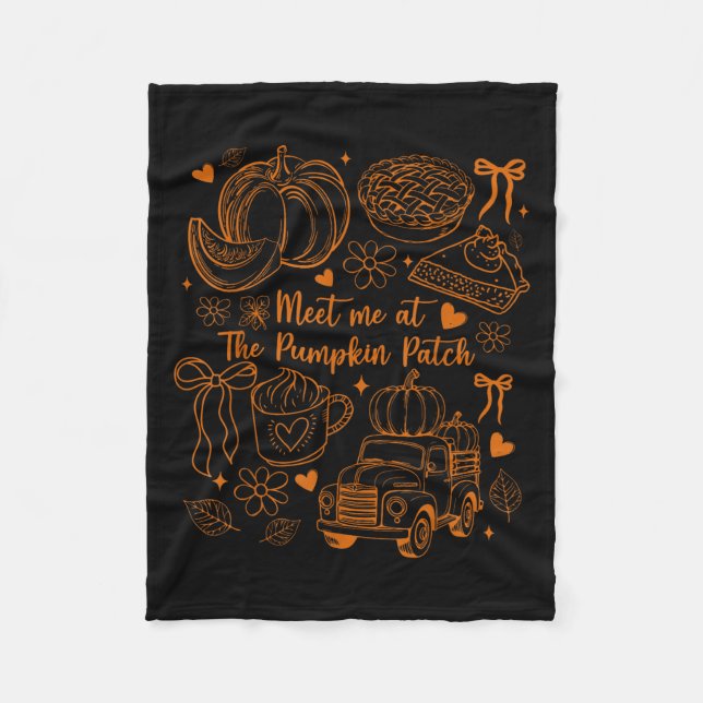 Couverture Polaire Meet Me At The Pumpkin Patch Coquette Bow Truck Fa (Devant)