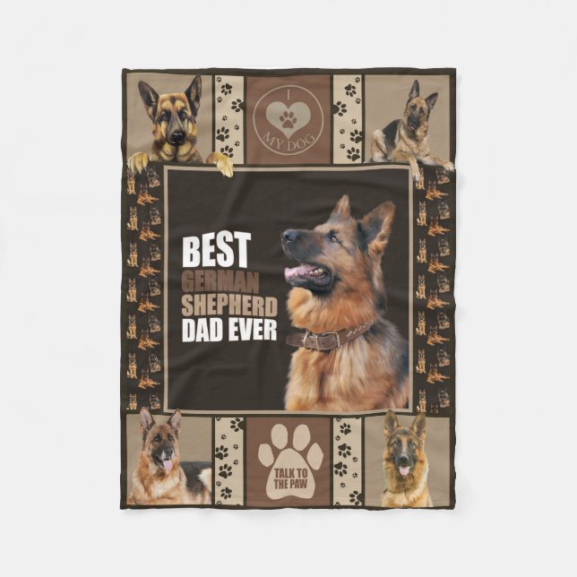 Couverture Polaire Meilleur berger allemand papa jamais (Devant)