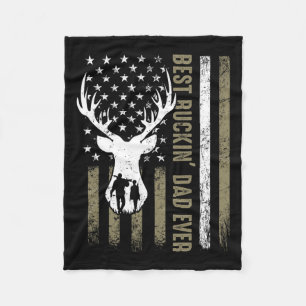 Couverture Polaire Meilleur Buckin' Papa Jamais Deer Chasse Fête des