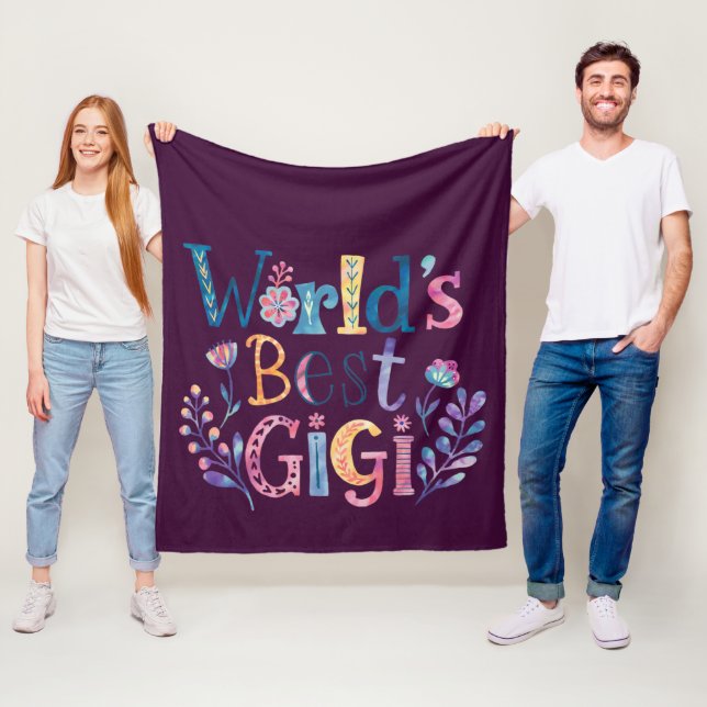 Couverture Polaire Meilleur cadeau de grand-mère GIGI au monde Annive (En situation)
