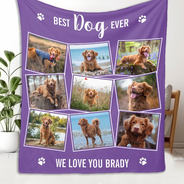 Couverture Polaire Meilleur Chien Jamais Personnalisé Pet Photo Colla (Créateur téléchargé)