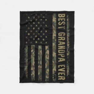 Couverture Polaire Meilleur Grand-père Ever Camouflage Drapeau Améric