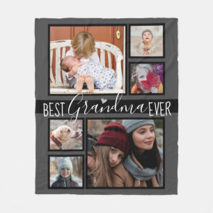 Couverture Polaire Meilleur Grandma jamais Multi Photo Grey