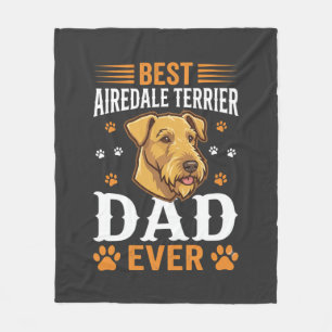 Couverture Polaire Meilleur papa Airedale Terrier de tous les temps a
