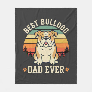 Couverture Polaire Meilleur Papa Bouledogue Retro Vecteur