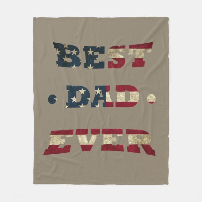 Couverture Polaire Meilleur papa cadeau de fête des pères heureux (Devant)