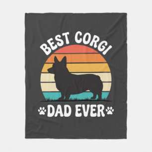 Couverture Polaire Meilleur papa Corgi Rétro de chien Ever