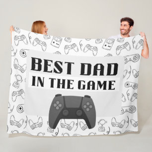 Couverture Polaire Meilleur papa dans le jeu Croquis blanc Grand
