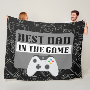 Couverture Polaire Meilleur papa dans le jeu Croquis noir grand