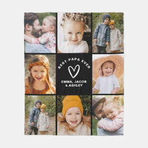 Couverture Polaire Meilleur Papa Ever 8 Photo Collage personnalisé In