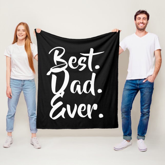 Couverture Polaire Meilleur Papa Ever, Cadeau Papa, Cadeau Fête des P (En situation)