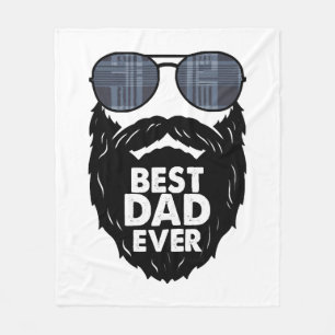 Couverture Polaire Meilleur papa jamais barbe barbu lunettes de solei