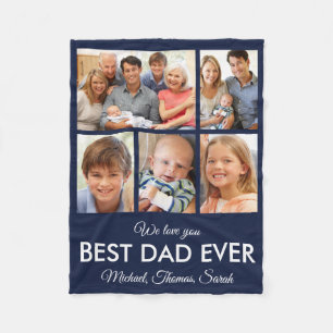 Couverture Polaire Meilleur papa Jamais Fête des pères Photo Collage