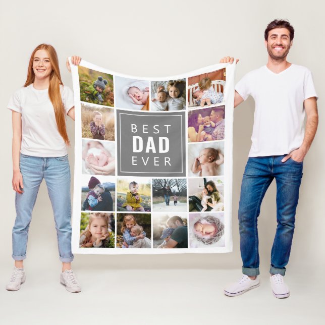 Couverture Polaire Meilleur papa jamais personnalisé (En situation)