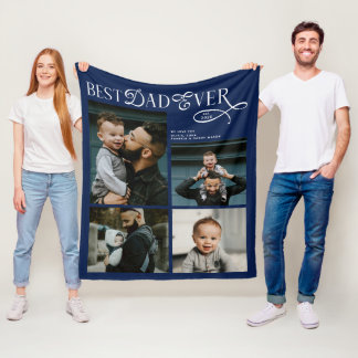 Couverture Polaire Meilleur Papa Pour Toujours 4 Photos Cadeaux Moder