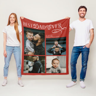 Couverture Polaire Meilleur Papa Pour Toujours 4 Photos Cadeaux Moder