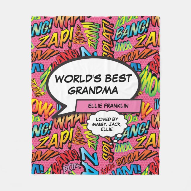 Couverture Polaire Meilleur rose de grand-mère du monde (Devant)