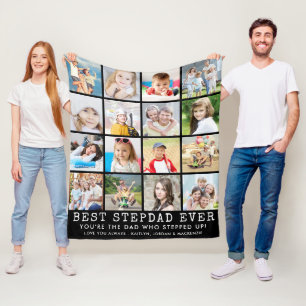 Couverture Polaire MEILLEUR STEPDAD JAMAIS 16 Photo Collage Votre cou