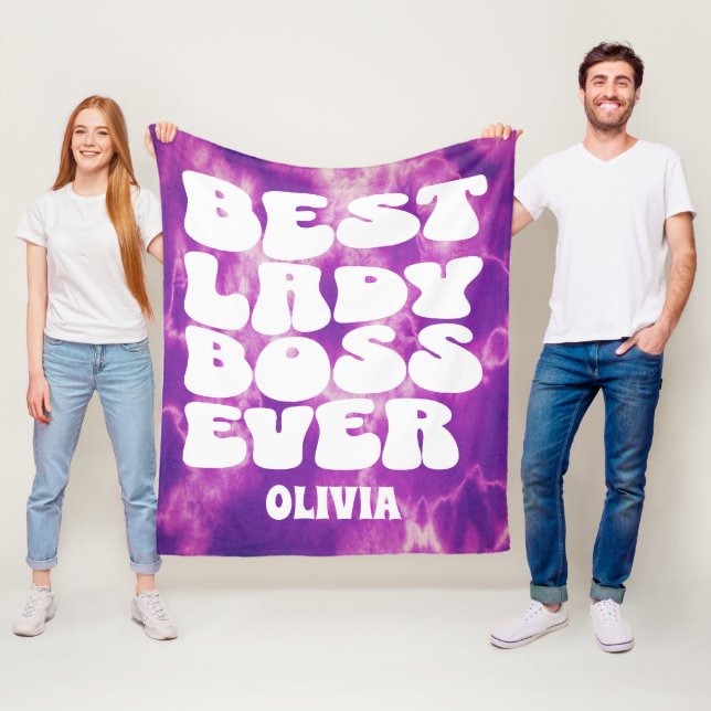 Couverture Polaire Meilleure dame Boss Jamais Rétro Purple Tee Tee Pe (En situation)