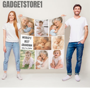 Couverture Polaire Meilleure Grand-mère Photo Personnalisée Grand-p