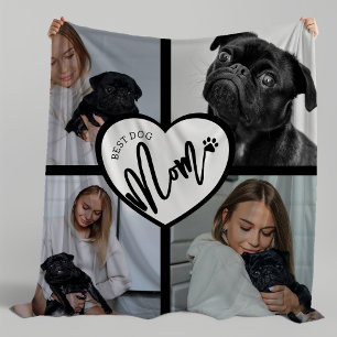Couverture Polaire Meilleure maman de chien   Collage photo