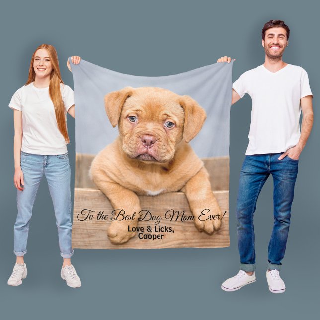 Couverture Polaire Meilleure maman de chien Ever Fête des mères Photo (Créateur téléchargé)