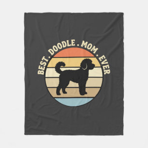 Couverture Polaire Meilleure maman Doodle Rétro Chien