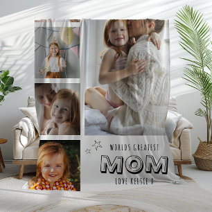 Couverture Polaire Meilleure Maman du Monde Bande Photo Branchée