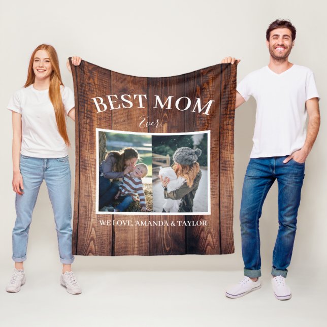 Couverture Polaire Meilleure Maman Jamais Photo personnalisée Fête de (En situation)