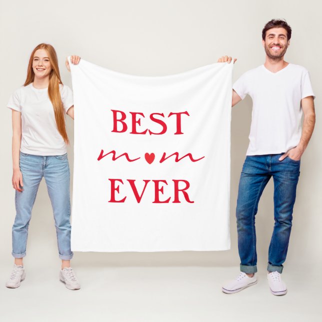 Couverture Polaire Meilleure Maman Jour des Mères Cadeaux Coeur rouge (En situation)